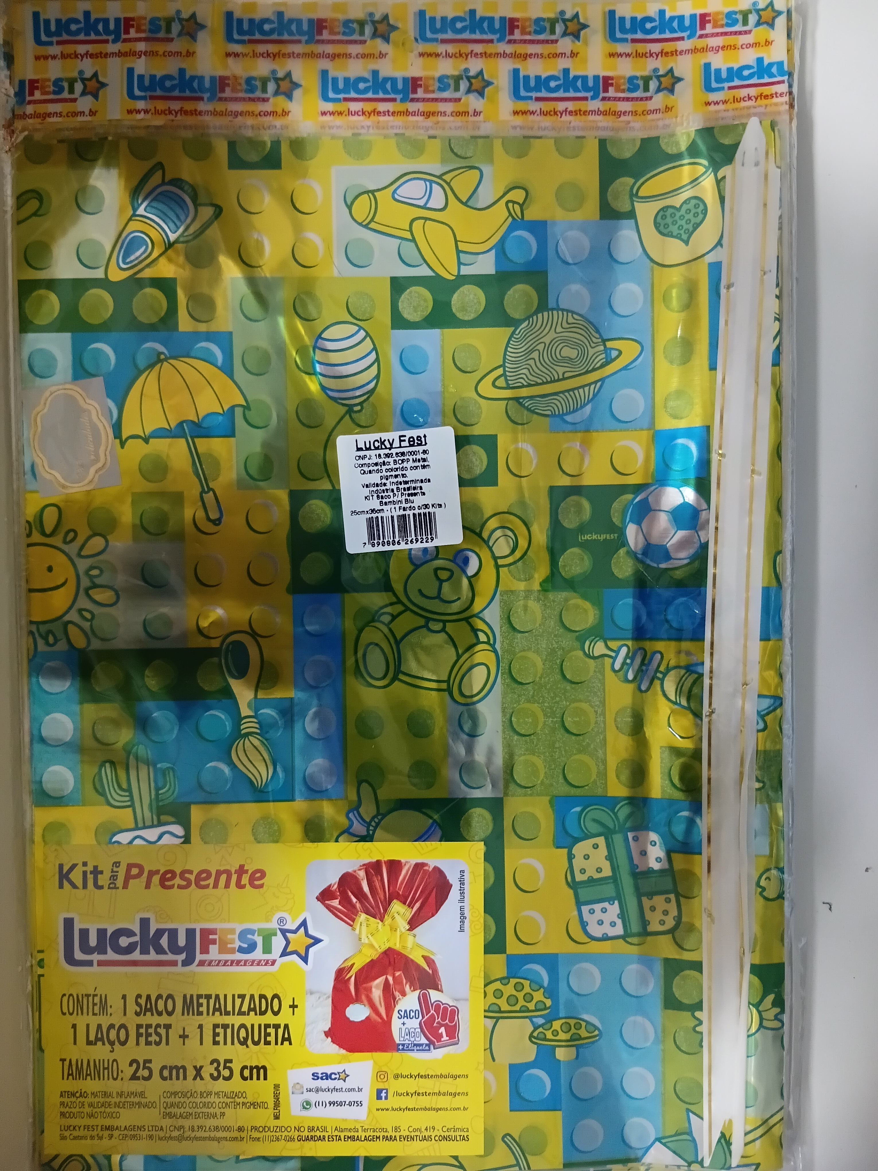 KIT PRESENTE METALI BAMBINI BLU 25X35