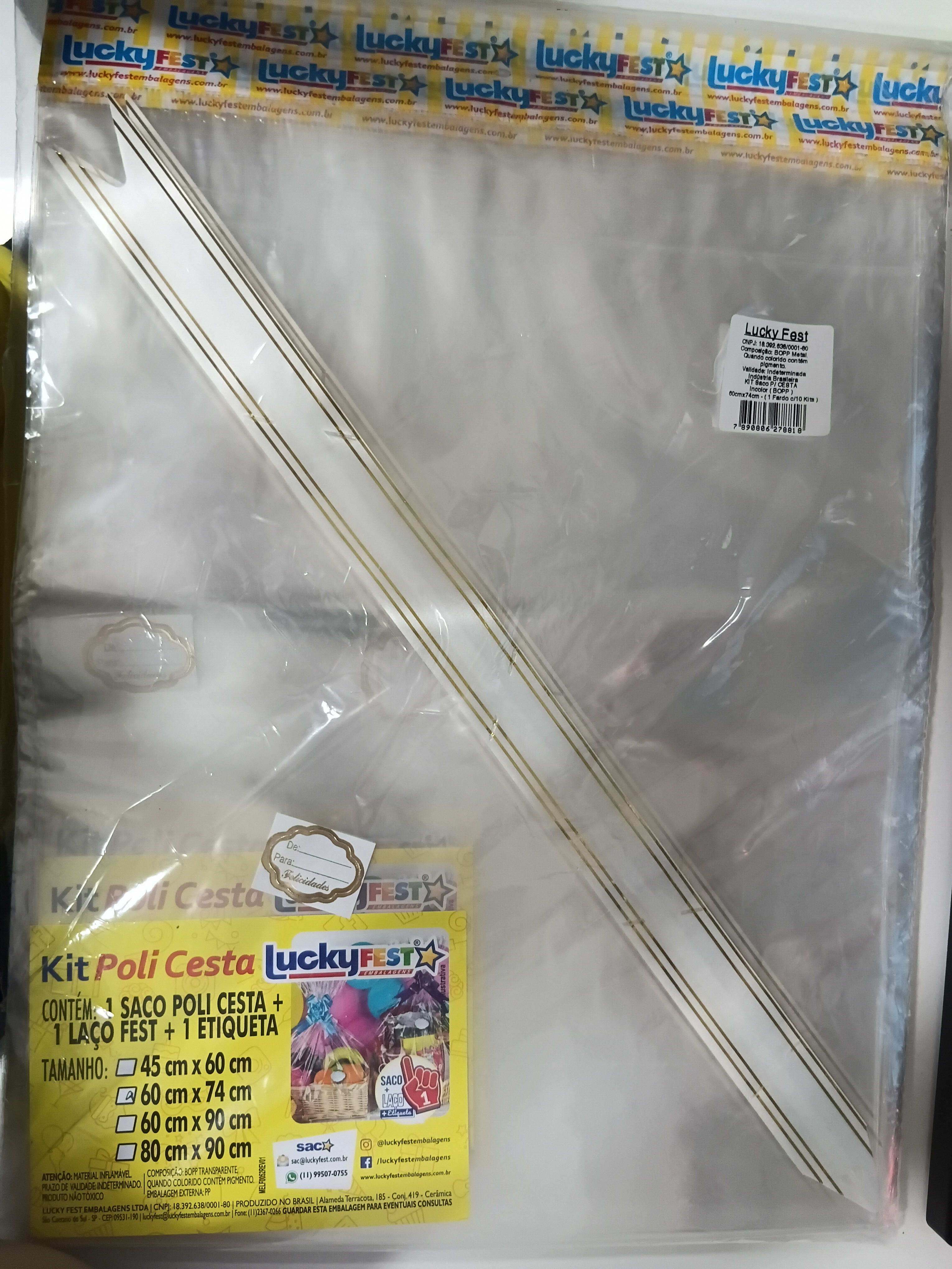 KIT  LUCKY  SACO CESTA 60X74 INCOLOR