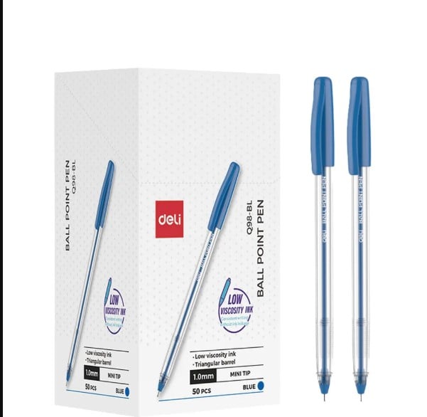 CANETA ESF DELI TRANSP 1.0MM AZUL