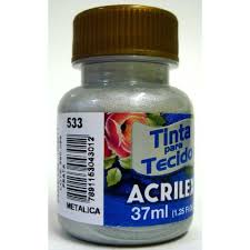 TINTA ACRILEX TECIDO 37M METALICA 4340 533 PRATA