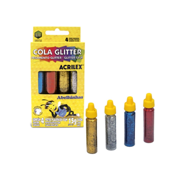 COLA GLITER ACRILEX 15ML C/4 2924