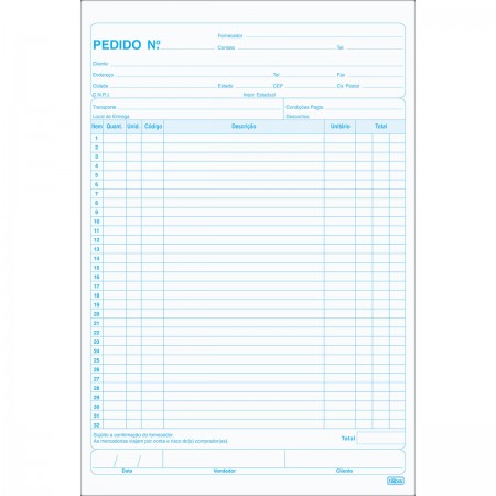 BLOCO TILIBRA PEDIDO 1VIA 1/9 75FOLHAS 153818