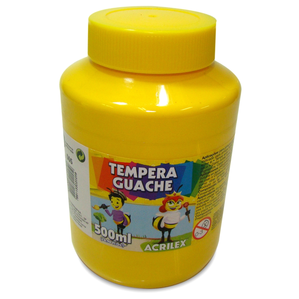 TEMPERA GUACHE 500G ACRILEX 2050 505 AMARELO OURO