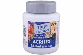 TINTA ACRILEX TECIDO 250ML 4125 519 BRANCO