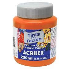TINTA ACRILEX TECIDO 250ML 4125 517 LARANJA