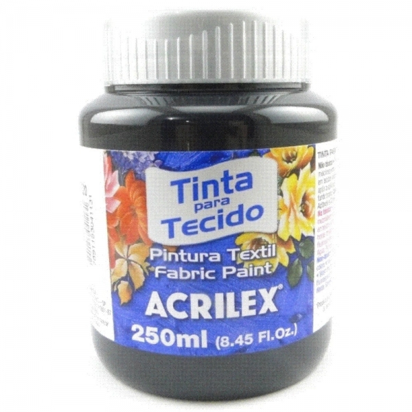 TINTA ACRILEX TECIDO 250ML 4125 520 PRETO