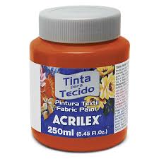 TINTA ACRILEX TECIDO 250ML 4125 507 VERMELHO FOGO