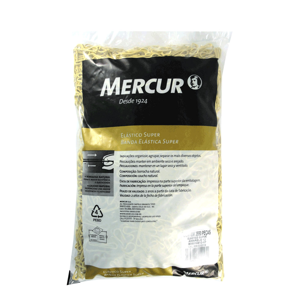 ELASTICO MERCUR N12 1000G/3550U SUPER AMARELO