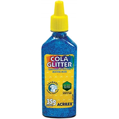 COLA GLITER ACRILEX 35G 2912 204 AZUL