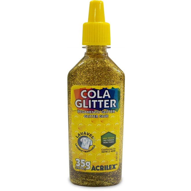 COLA GLITER ACRILEX 35G 2912 201 OURO