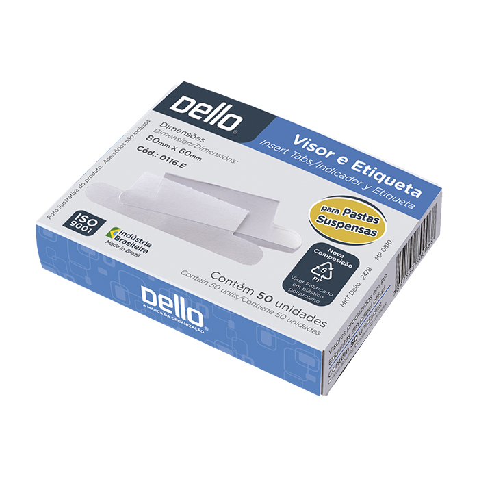 VISOR E ETIQUETA DELLO BRANCA C/50 0116.E