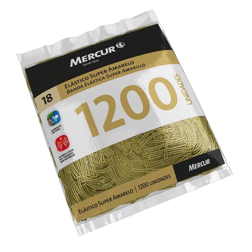 ELASTICO MERCUR N18 1200PC SUPER AMARELO 0774